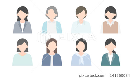 適用於商業用途的各種女性圖示集頭像 適用於商業用途的各種女性圖示集頭像 141260084