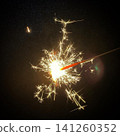 Handheld fireworks blooming on a summer night 141260352