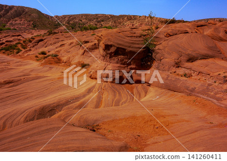 Wave Valley Danxia Landform in Jingbian, Yulin, Shaanxi, China 141260411
