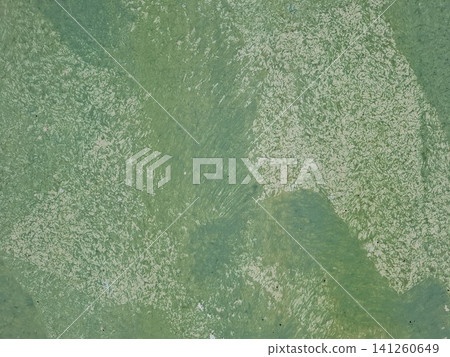 This scene features a weathered green painted surface with clear brushstrokes and a distressed finish. The texture represents age and wear in a simple way. This scene features a weathered green painted surface with clear brushstrokes and a distressed finish. The texture represents age and wear in a simple way. 141260649