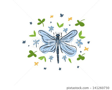 Hand drawn abstract vector graphic illustration collection with cute, stylized dragonfly insect bug.Trendy modern wild nature design concept sketch.Vector line bugs symbol. animal icons Hand drawn abstract vector graphic illustration collection with cute, stylized dragonfly insect bug.Trendy modern wild nature design concept sketch.Vector line bugs symbol. animal icons 141260730