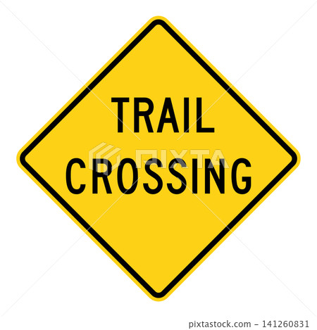 American road signs: Trail crossing American road signs: Trail crossing 141260831