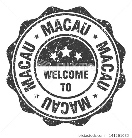 Welcome to Macau black grunge round stamp. Welcome to Macau stamp Welcome to Macau black grunge round stamp. Welcome to Macau stamp 141261083