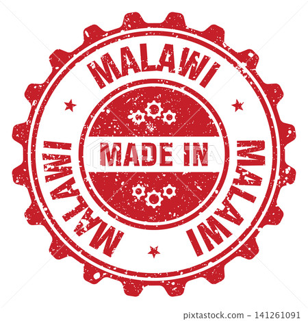Made in Malawi red grunge round stamp. Made in Malawi stamp Made in Malawi red grunge round stamp. Made in Malawi stamp 141261091