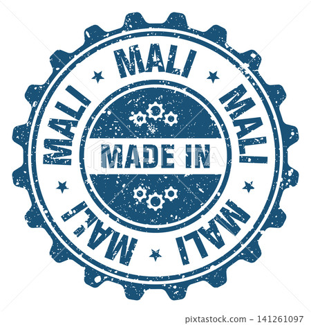 Made in Mali blue grunge round stamp. Made in Mali stamp Made in Mali blue grunge round stamp. Made in Mali stamp 141261097