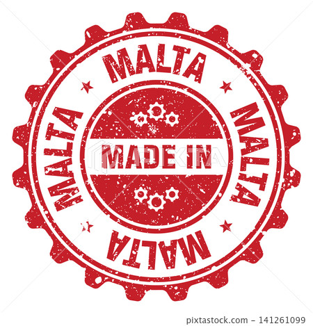 Made in Malta red grunge round stamp. Made in Malta stamp Made in Malta red grunge round stamp. Made in Malta stamp 141261099
