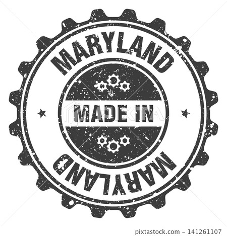Made in Maryland black grunge round stamp. Made in Maryland stamp Made in Maryland black grunge round stamp. Made in Maryland stamp 141261107