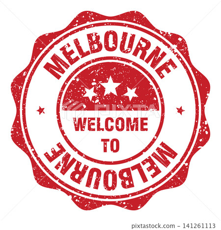 Welcome to Melbourne red grunge round stamp. Welcome to Melbourne stamp Welcome to Melbourne red grunge round stamp. Welcome to Melbourne stamp 141261113