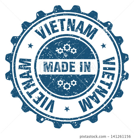 Made in Vietnam blue grunge round stamp. Made in Vietnam stamp Made in Vietnam blue grunge round stamp. Made in Vietnam stamp 141261156