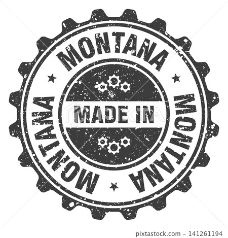 Made in Montana black grunge round stamp. Made in Montana stamp Made in Montana black grunge round stamp. Made in Montana stamp 141261194