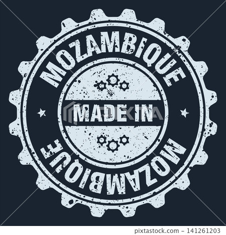 Made in Mozambique white grunge round stamp. Made in Mozambique stamp Made in Mozambique white grunge round stamp. Made in Mozambique stamp 141261203