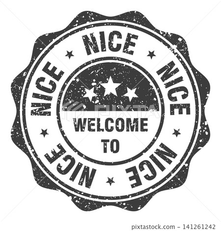 Welcome to Nice black grunge round stamp. Welcome to Nice stamp Welcome to Nice black grunge round stamp. Welcome to Nice stamp 141261242