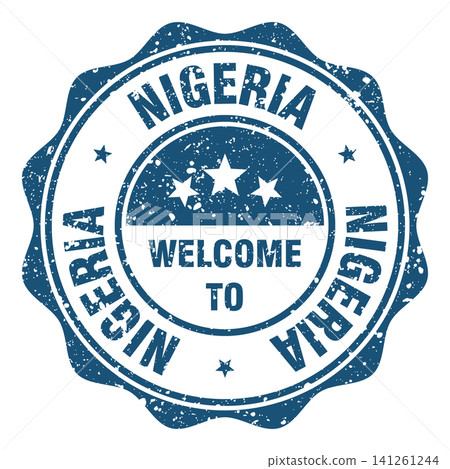 Welcome to Nigeria red grunge round stamp. Welcome to Nigeria stamp 141261244