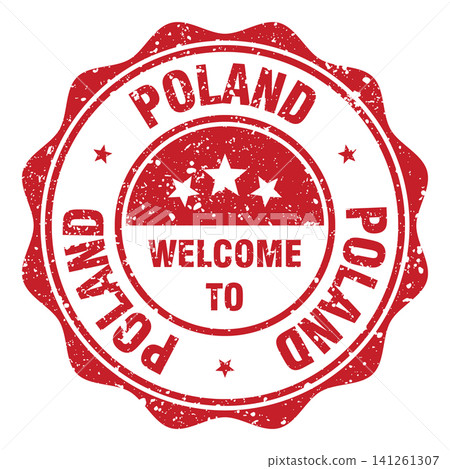 Welcome to Poland red grunge round stamp. Welcome to Poland stamp Welcome to Poland red grunge round stamp. Welcome to Poland stamp 141261307