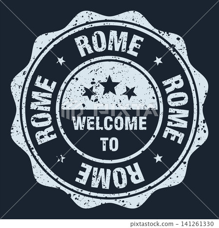 Welcome to Rome white grunge round stamp. Welcome to Rome stamp Welcome to Rome white grunge round stamp. Welcome to Rome stamp 141261330