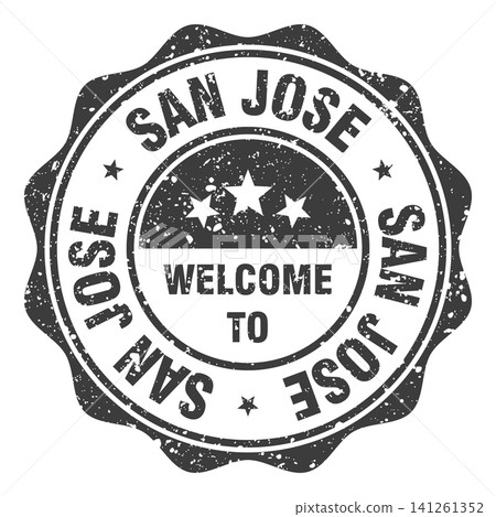 Welcome to San Jose black grunge round stamp. Welcome to San Jose stamp Welcome to San Jose black grunge round stamp. Welcome to San Jose stamp 141261352