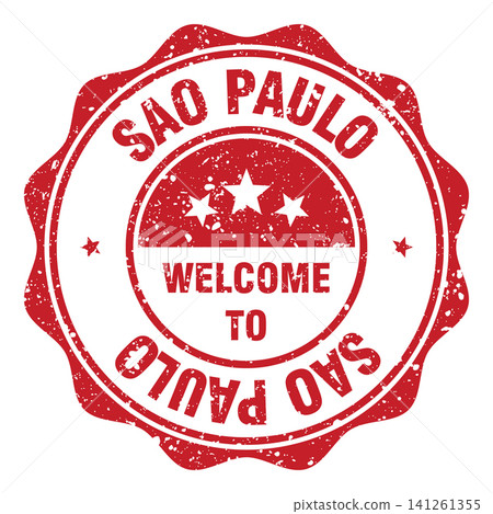 Welcome to Sao Paulo red grunge round stamp. Welcome to Sao Paulo stamp Welcome to Sao Paulo red grunge round stamp. Welcome to Sao Paulo stamp 141261355