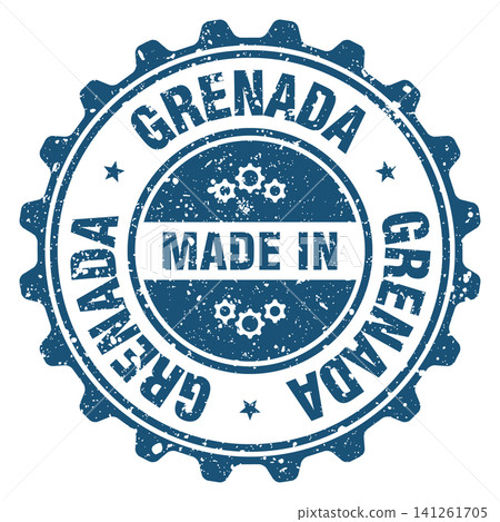 Made in Grenada blue grunge round stamp. Made in Grenada stamp Made in Grenada blue grunge round stamp. Made in Grenada stamp 141261705