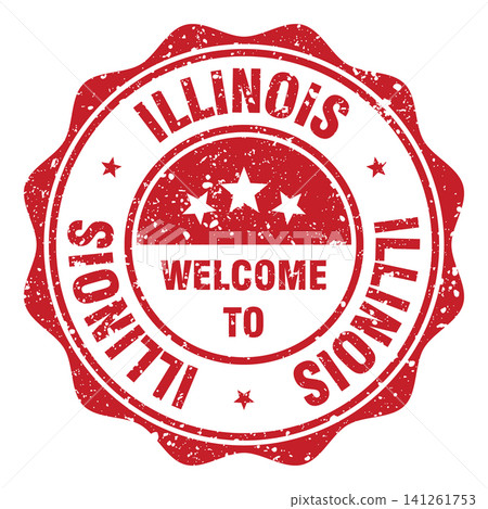 Welcome to Illinois red grunge round stamp. Welcome to Illinois stamp Welcome to Illinois red grunge round stamp. Welcome to Illinois stamp 141261753