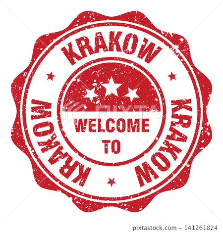 Welcome to Krakow red grunge round stamp. Welcome to Krakow stamp Welcome to Krakow red grunge round stamp. Welcome to Krakow stamp 141261824