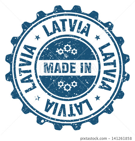 Made in Latvia blue grunge round stamp. Made in Latvia stamp Made in Latvia blue grunge round stamp. Made in Latvia stamp 141261858