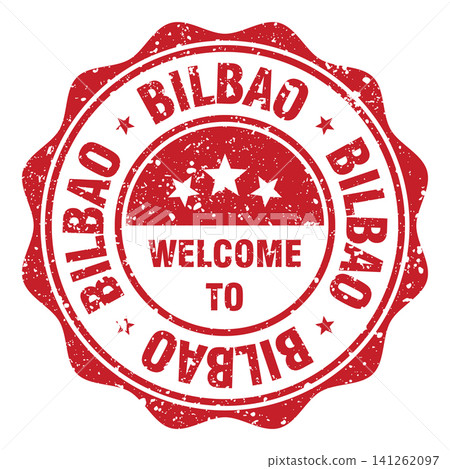 Welcome to Bilbao red grunge round stamp. Welcome to Bilbao stamp Welcome to Bilbao red grunge round stamp. Welcome to Bilbao stamp 141262097