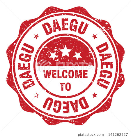 Welcome to Daegu red grunge round stamp. Welcome to Daegu stamp Welcome to Daegu red grunge round stamp. Welcome to Daegu stamp 141262327