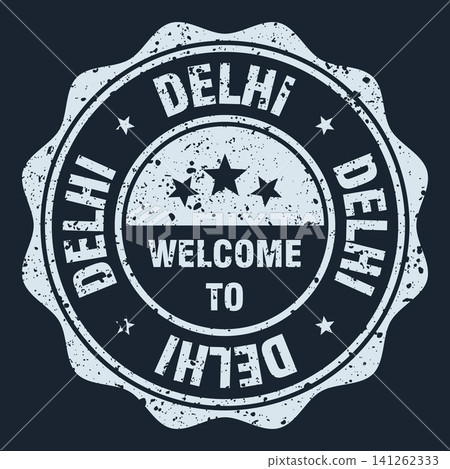 Welcome to Delhi white grunge round stamp. Welcome to Delhi stamp Welcome to Delhi white grunge round stamp. Welcome to Delhi stamp 141262333