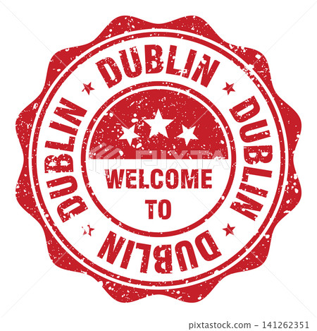 Welcome to Dublin red grunge round stamp. Welcome to Dublin stamp Welcome to Dublin red grunge round stamp. Welcome to Dublin stamp 141262351