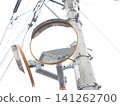 A curved mirror installed on a utility pole 141262700
