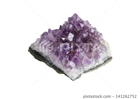 Amethyst mineral stone macro on white background Amethyst mineral stone macro on white background 141262752