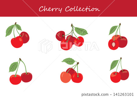 cherry collection. cherry in different poses cherry collection. cherry in different poses 141263101