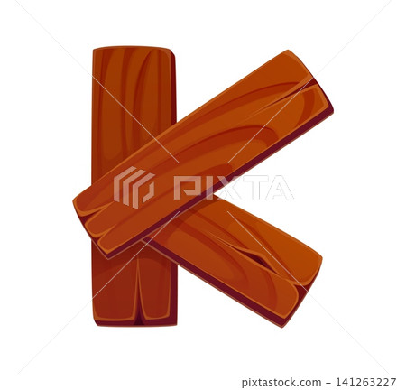 Cartoon wooden texture alphabet typeset, font letter K. Wooden English alphabet letter, rustic wood texture typeset vector font symbol. Natural timber kids ABC typeface element Cartoon wooden texture alphabet typeset, font letter K. Wooden English alphabet letter, rustic wood texture typeset vector font symbol. Natural timber kids ABC typeface element 141263227