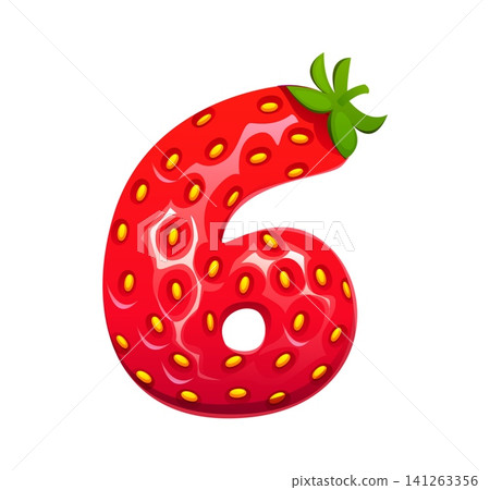 Cartoon strawberry, garden red berry kids ABC typeset, font number 5 five. Forest plant font figure, ripe berry typography vector number. Garden strawberry typeface numeral symbol digit Cartoon strawberry, garden red berry kids ABC typeset, font number 5 five. Forest plant font figure, ripe berry typography vector number. Garden strawberry typeface numeral symbol digit 141263356