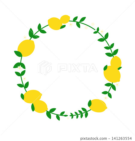 Lemon wreath frame illustration 141263554