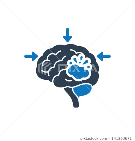 Hemorrhagic Brain Rupture Burst Icon Hemorrhagic Brain Rupture Burst Icon 141263671