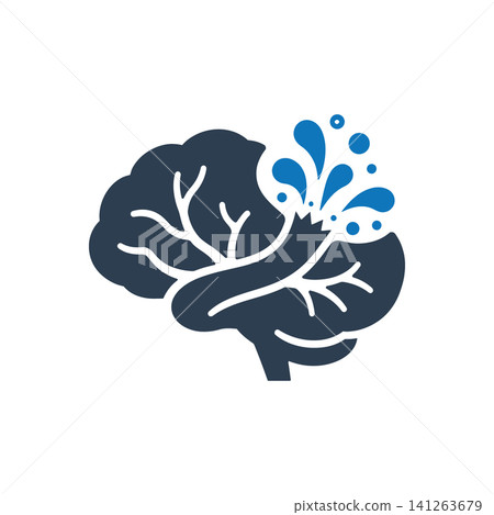 Ruptured Brain Aneurysm Stroke Icon Ruptured Brain Aneurysm Stroke Icon 141263679