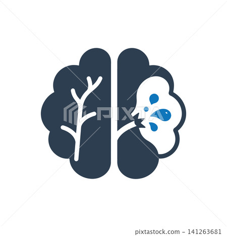 Hemorrhagic Brain Stroke Bleeding Icon Hemorrhagic Brain Stroke Bleeding Icon 141263681