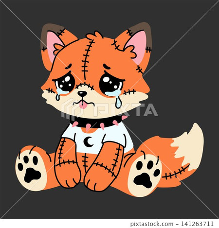 Creepy Cute Stitched Fox Character 141263711