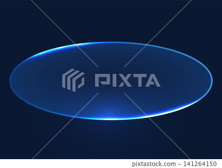 Glowing blue glass frame on dark background Glowing blue glass frame on dark background 141264150
