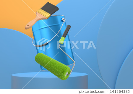 Abstract scene or podium for product showcase on monochrome background. 141264385