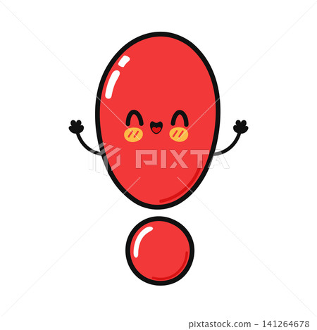 Set of cute exclamation mark characters Set of cute exclamation mark characters 141264678