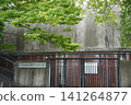 Exterior view of the entrance to the outdoor stage at Ueno Park in summer. 141264877