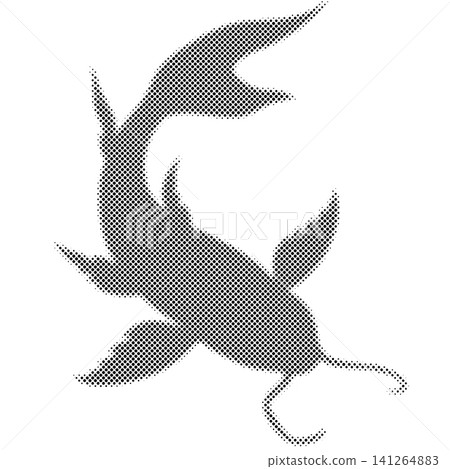 Plesiosaur dinosaur with halftone pattern, black and white dotted silhouette on isolated background. Plesiosaur dinosaur with halftone pattern, black and white dotted silhouette on isolated background. 141264883