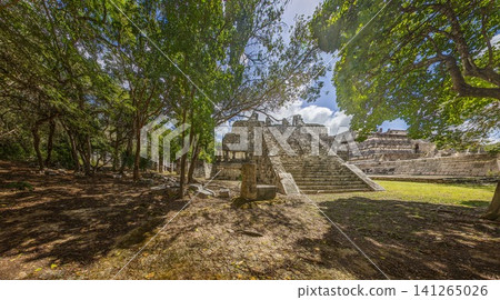 Temple Structure at Chichen Itza Surrounded by Jungle Temple Structure at Chichen Itza Surrounded by Jungle 141265026