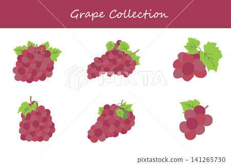 grape collection. grape in different poses grape collection. grape in different poses 141265730