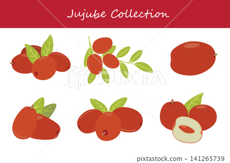 jujube collection. jujube in different poses jujube collection. jujube in different poses 141265739