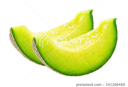Realistic Melon Illustration on a White Background Realistic Melon Illustration on a White Background 141266488