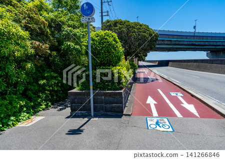 Signage for bicycle-only paths in Amagasaki City, Hyogo Prefecture Signage for bicycle-only paths in Amagasaki City, Hyogo Prefecture 141266846