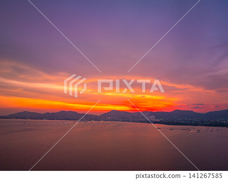 Dramatic Sunset Landscape Over Phuket Coastline Dramatic Sunset Landscape Over Phuket Coastline 141267585